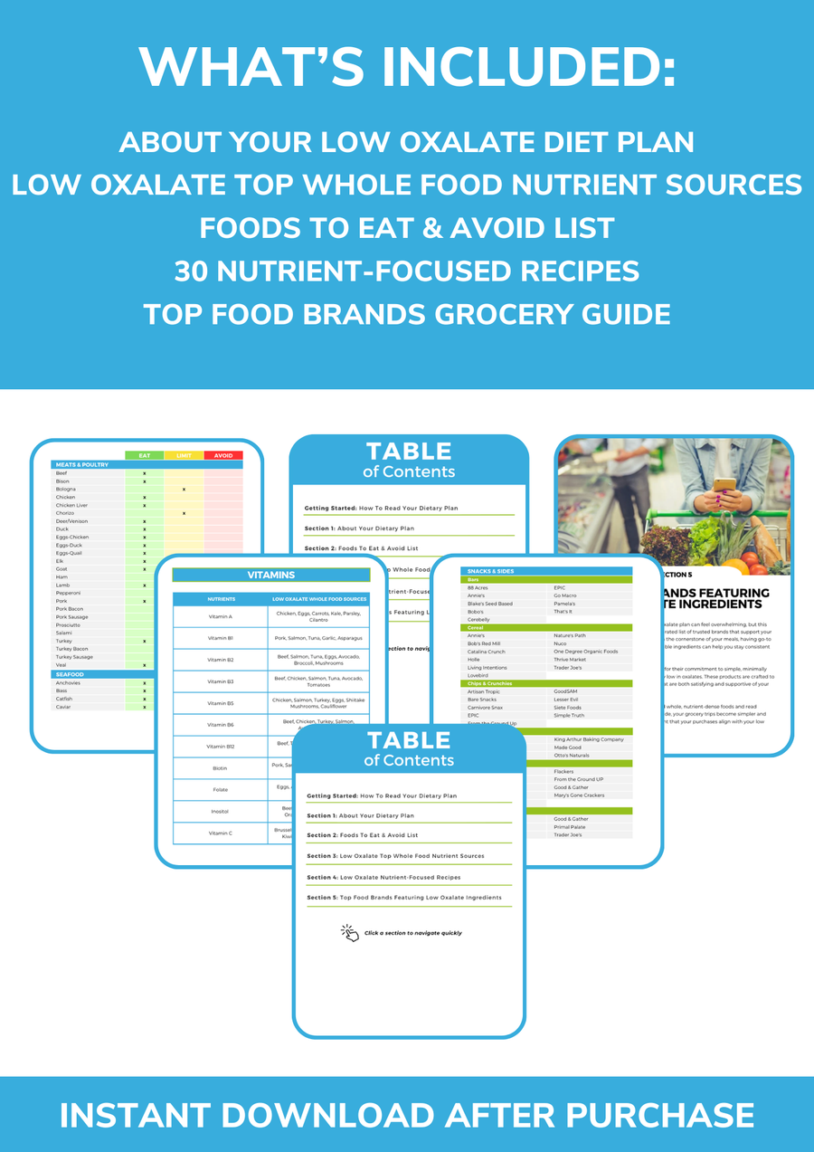The Low Oxalate Nutrient Repletion Diet Plan