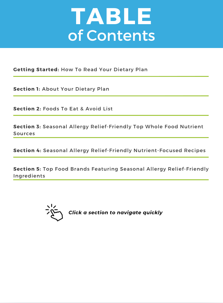 The Seasonal Allergy Relief Nutrient Repletion Diet Plan