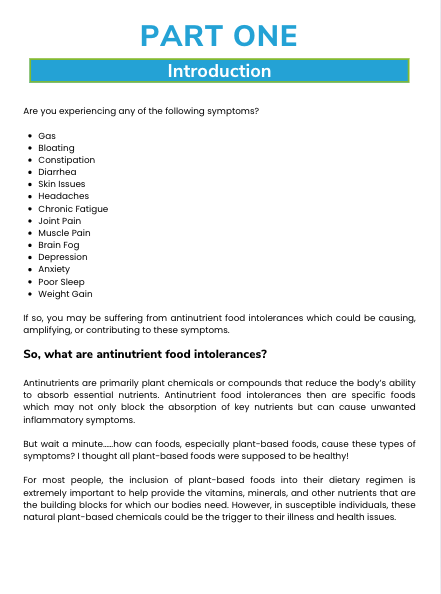 The Antinutrient Food Intolerance Guide