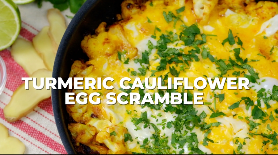 Turmeric Cauliflower Egg Scramble Cooking Video